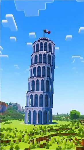 Build Tower of Pisa 🍕 #minecraft #italy #minecraftbuilding