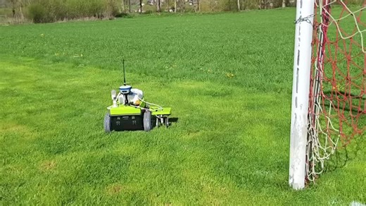 Smart Robot Paints Athletic Tracks on Grass Faster
