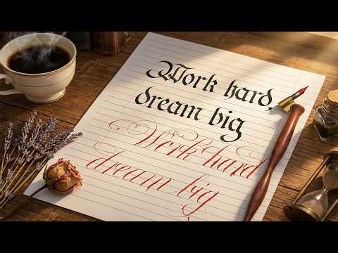 Penmanship - Artistic lettering method: Work Hard Dream Big