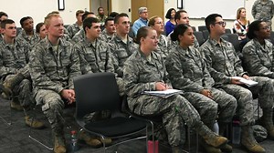 Public Affairs Specialists from the U.S. Air Force Thunderbirds held a Q&A session with DINFOS students. The PA team visited DINFOS before going to Baltimore to participate in the Navy's upcoming Fleet Week. Video Credit to MCSN Jessica Kibena and MCSN Marissa Bacon. | Defense Information School