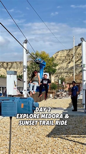 Have you heard of Medora? This North Dakota town is home to some of the country's most beautiful scenery and wildlife, making it perfect for a family RV trip! 🚐 Check out the full trip itinerary by the Boundless Bronnekes here 👉 https://loom.ly/UZPshzQ #GORVING #RV #Travel #Medora #ND #Itinerary | Go RVing