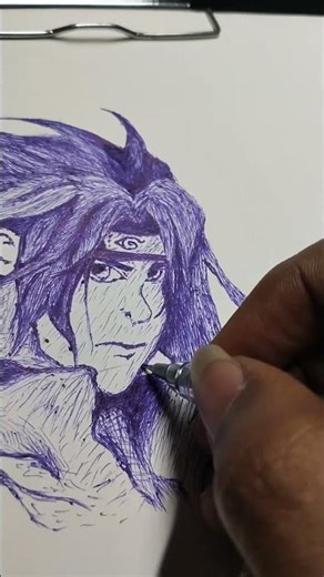 #sasuke #animeart #pendrawing #bluepenart #ballpointpenart #narutoart #animeartist #drawingvideo