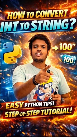 How to convert int to string in python. Explained clearly, crack your interview #job #python #shorts