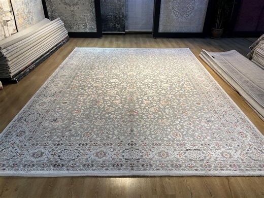 Floral Pattern Gray Bamboo Rug, 10x13 Ft, Large Classic Traditional Area Rug - Etsy