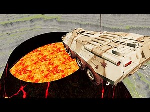 BeamNG drive - Open Bridge Car Jumping Into Volcano | BeamNG-Destruction