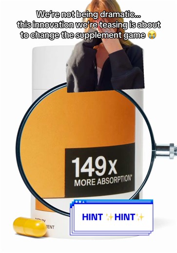 We rebuilt five essential supplements from the inside out. Every ingredient is scientifically engineered for up to 149x more absorption. The future of nutrient absorption is here. Well, almost. 👀 #greenscreen #productlaunch #innovation #supplementstack #comingsoon