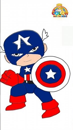 Learn to Draw Marvel Chibi captain America- Drawing and Coloring Tutorial for Kids