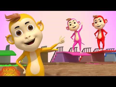 Five Little Monkeys Jumping on the Color Ball | Lemo Nursery Rhymes & Kids Songs