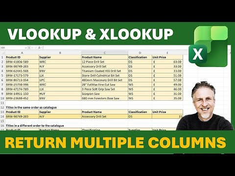 VLOOKUP and XLOOKUP - Return Multiple Columns - Including Specify Column Order