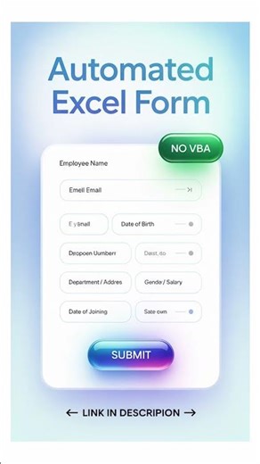 Automated Data Entry Form in Excel (No VBA) | Excel Automation Tutorial
