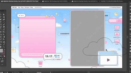 first time making something like this! it’s basically a gaming overlay but the game screen is portraitjust had to scoot some icons around and stretch the chatbox a bit so it wouldn’t look like a short queen next to the screen (•᷄ὤ•᷅)Made for #digikittie 🐾