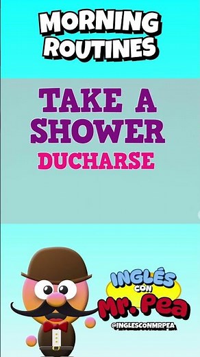 MORNING ROUTINE VERBS - ENGLISH WITH MR. PEA - ENGLISH FOR KIDS #shorts