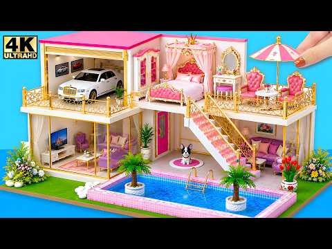 Make Super Rich Pink House with Rooftop Pool & Luxury Living Space 👑💖 | DIY Miniature House