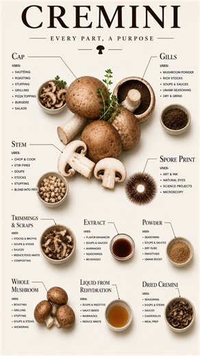 Cremini Mushrooms Explained 🍄 | The Richer Cousin of the Button Mushroom! #shorts