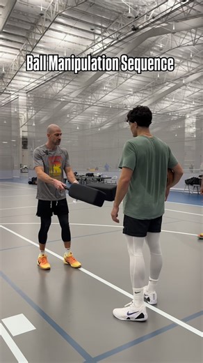 BASKETBALL BIOMECHANICS on Instagram: "What you’re seeing is us stressing reception location + reception time on purpose. Sometimes the ball is tight to the player’s body, sometimes it’s way outside their frame. If you never explore dribbling outside of your frame, you cannot expect to do it in stressful situations (games). We’re using blockers so there’s a real consequence for poor RL – in live situations the defense is instructed to knock it away every time it’s exposed. This clip is just a sm