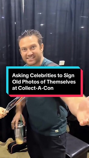 Celebrity old photo prank at @Collect_A_Con #anime #oldphotos