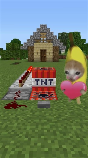 TNTキャノンを作ったバナナ猫 #マイクラ #猫ミーム #bananacat