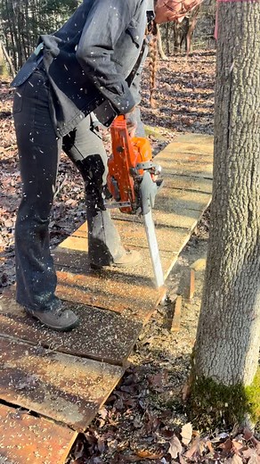 Build a bridge in an hour type of day Long Live Locust! This is part of a trail we have been steadily working on for 2 years now. Materials from the land, all hauled by hand with minimal impact to da earth! #sawmill #sawmilling #onsitemilling #bandsawmill #chainsaw #husqvarnachainsaw #woodworking #logging #loggers #lumber #liveedge #slabs #liveedgeslab #wood #sawyer #lumberjill #forestry #forest #woods #tree #trees #treework #timber #offgrid #country #countrylife #naturalbuilding #trailbuilding 