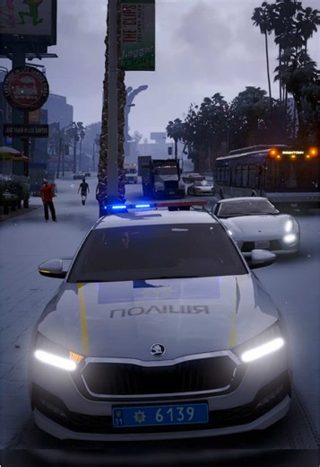 Stopping a car by a patrol police of Ukraine, mod LSPDFR, GTA V 🚘🚨🚔 #gta5 #police #ukrainegta #поліція #україна