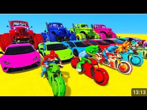 spider man super cars with superheroes video gamecartoon block || gadi wala || superman ||#gadiwala
