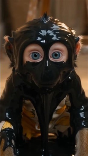 Baby Monkey Gets Covered in Black Paint 😱 | Funny & Emotional Story