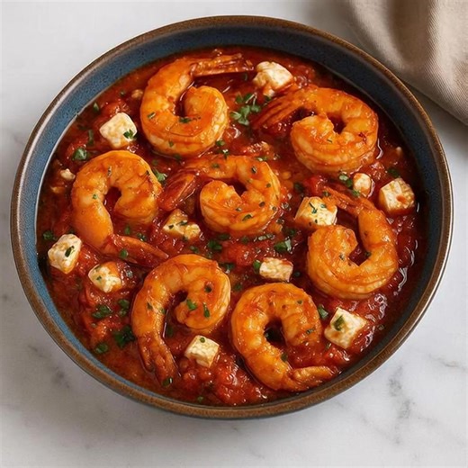 🍤 Greek Shrimp Saganaki 🇬🇷 A bold, zesty, Mediterranean seafood delight! 📝 Ingredients: 1 lb large shrimp, peeled and deveined 2 tbsp olive oil 3 garlic cloves, minced 1 small onion, finely chopped 1 can (14 oz) crushed tomatoes ½ tsp red pepper flakes (optional) ½ tsp oregano ¼ cup dry white wine (optional) ½ cup feta cheese, cubed Salt and pepper to taste 2 tbsp fresh parsley, chopped 🍴 How to prepare it: 1️⃣ Sauté the aromatics: Heat olive oil in a skillet. Add onion and garlic, cooking 