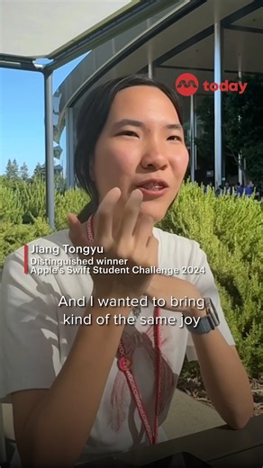 9.6K views · 27 reactions | WATCH: “I just really love expressing emotions through games. I think it’s a really powerful medium,” said 18-year-old Jiang Tongyu. The Raffles Institution student was one of 50 "distinguished winners" of Apple's Swift Student Challenge, an international competition where students can showcase their coding and creativity skills. Read more: https://tdy.sg/3xbwnpj | TODAY | Facebook