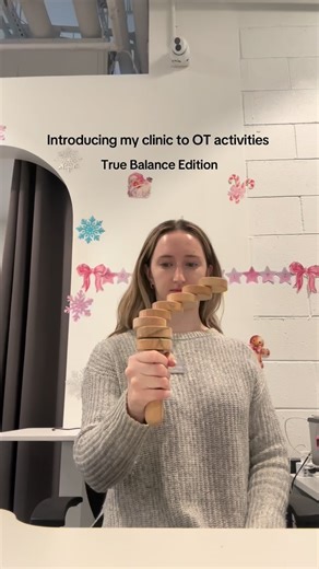 Natalie Ziemba MSOT, OTR/L on Instagram: "Slow holiday week 🤝 introducing my clinic to the true balance. This is the wrist stability activity that I love and all my patients love to hate :) proud of everyone for getting it on their first go!"