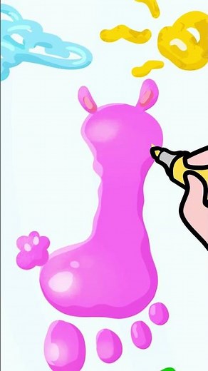 Footprint Art Magic 👣✨ Easy Drawing Trick for Kids