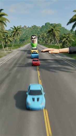 Big & Small Cars vs Giant Hand Slap | BeamNG.Drive