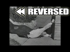 Laurel & Hardy: The Music Box (1932) - Hardy falls down the stairs with the piano REVERSED