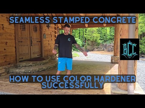 How to stamp concrete using color hardener.
