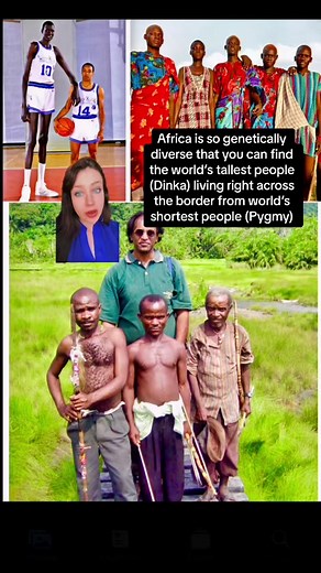 Crazy genes 🧬 #africa #diversity #tall #short #dinka #sudan #congo #pygmy #genetics #dna #didyouknow #geography #african #africantiktok #interesting #funfacts #record #world #humanity #black #ethnicity #people #greenscreen