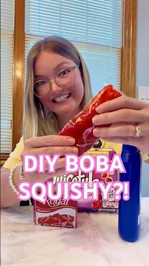 How to make a diy boba squishy with things you have at home! 🥰 #squishy #diy
