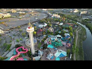 Aerial Tour of Elitch Gardens Theme & Water Park in Denver Colorado