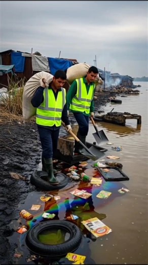 From Trash to Clean: Timeless Riverbank Transformation 🌿💧 #shorts #RiverCleanup