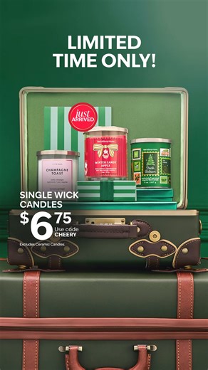 Limited time only to snag $6.75 Single Wick Candles! And they’re ready to jingle: new holiday scents just joined the lineup. ❄️🍪🎄🎁 | Bath & Body Works Canada