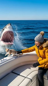 397K views · 4.1K reactions | Brave Eagle Snatches Helpless Kitten From The Jaws Of A Great White Shark! This video was produced by Network Media and Blue-X Studio | The Imaginary Art Exhibit | Facebook