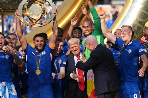 Trump takes part in Club World Cup ceremony, stays front and center for Chelsea's trophy lift