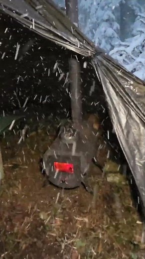 Camping in Heavy Snow With a Dog and Wood Stove #camping #survival #winter