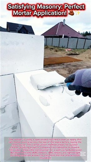 Satisfying Masonry: Perfect Mortar Application! 🧱✨ #shorts