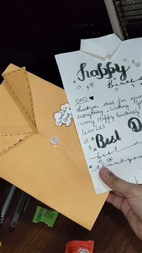 Birthday Card For Dad #happybirthday #artandcraft #easy #cards #shorts #tinydreamyhands #cutecards