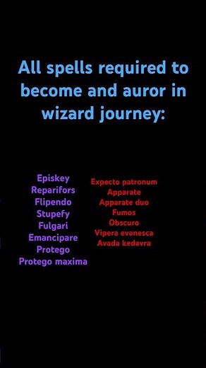 All spells to become an auror in Wizard Journey Roblox #harrypotter #roblox #wizardjourney #Auror