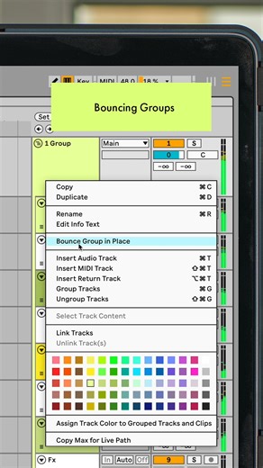 Coming in 12.3 — Bounce a group, slice it into a new MIDI track, and flip your own beat. | Ableton