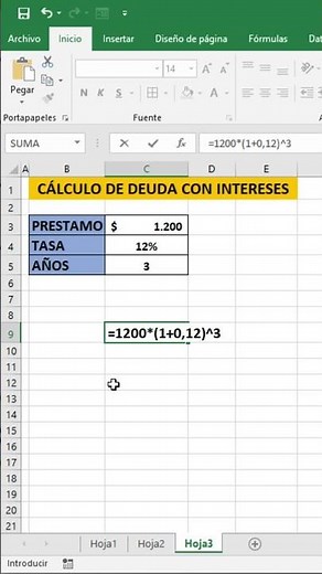 Calculate your Total Debt with Interest in Excel (Easy Formula) #excel #shorts