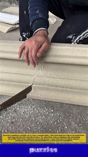 Wow, Satisfying Decorative Molding Cutting Process! 😱 Perfect Seam Trick