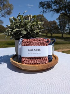 Dish Cloth: Organic Cotton, Plastic-free, Handmade - Etsy Australia