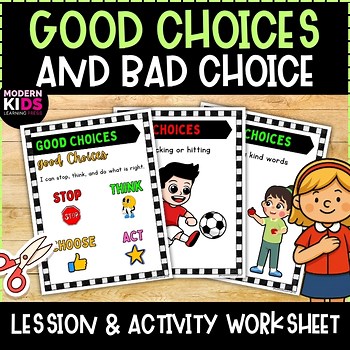 Good and Bad Choices Lesson Plan | SEL Activities & Printable Worksheets