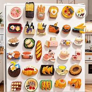 Realistic Bakery Fridge Magnet Set,3d Mini Toast Croissant Coffee Ice Cream Magnet,cute Kitchen Decor,polymer Clay Food Gift,cutefood Magnet - Etsy