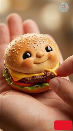 Cute Baby Burger Eating Tiny Bite 😍 | Satisfying Food Animation #babycinemax #viralvideos #burger